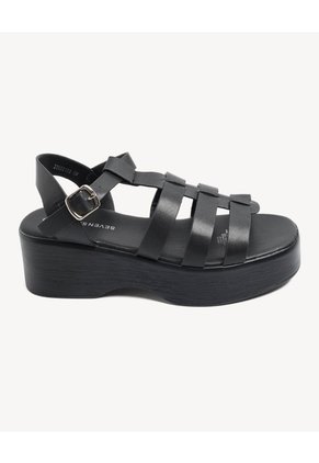 Sandalias De Plataforma Para Mujer Negro Seven Seven