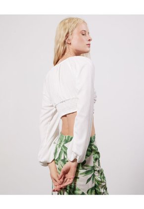 Camiseta Para Mujer Manga Larga Color Marfil Marca Seven Seven #28095679