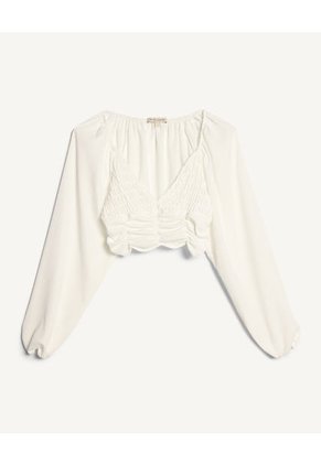 Camiseta Para Mujer Manga Larga Color Marfil Marca Seven Seven #28095679