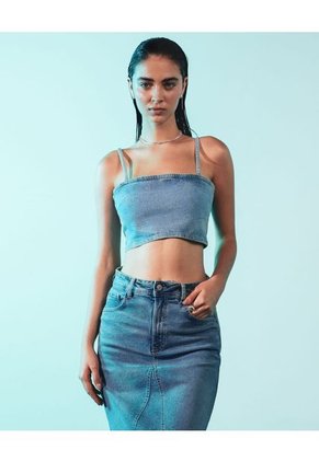 Blusa Para Mujer Seven Seven Color Azul Material Algodón 99% Elastano 1%