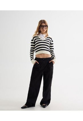 Saco Para Mujer Cuello Camisero Color Negro Marca Seven Seven #28330671