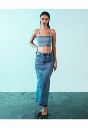 Blusa Para Mujer Seven Seven Color Azul Material Algodón 99% Elastano 1%