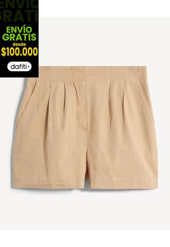 Short Para Mujer Multiusos Plano Color Camel Marca Seven Seven #28191115 Seven Seven