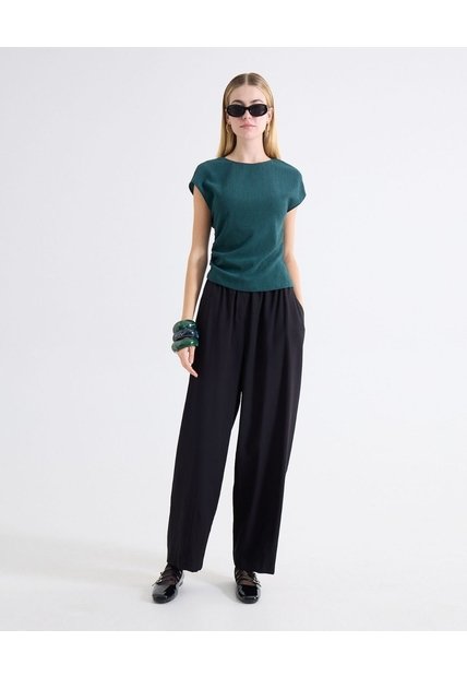 Pantalón Barrel Caída Estructurada  Para Mujer Beige Seven Seven