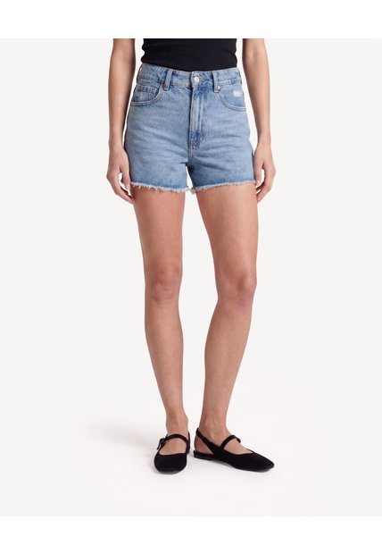 Short Denim Con Desgaste  Para Mujer Azul Seven Seven