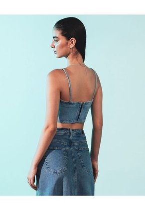 Blusa Para Mujer Seven Seven Color Azul Material Algodón 99% Elastano 1%