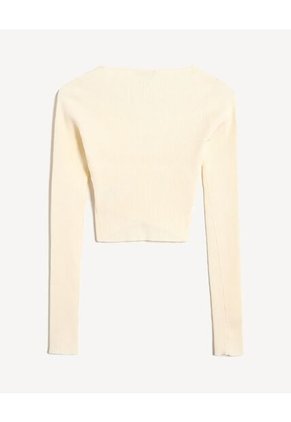 Camiseta Para Mujer Manga Larga Cuello V Color Marfil Marca Seven Seven #28096421