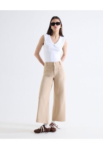 Jean Retro Tono Arena  Para Mujer Taupe Seven Seven Seven Seven