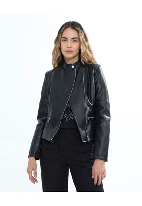 Chaqueta Para Mujer Pu Color Negro Marca Seven Seven #28080645
