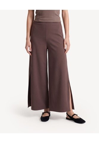 Pantalón Culotte Con Aberturas  Para Mujer Café Seven Seven Seven Seven