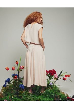 Falda Para Mujer Seven Seven Color Beige Material Poliéster 100%