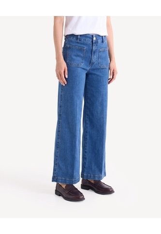 Jean Retro Con Corte Lateral  Para Mujer Azul Seven Seven Seven Seven
