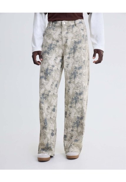 Jean Baggy Con Estampado Y Picos  Para Mujer Gris Seven Seven