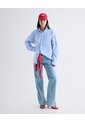 Jean Straight Tono Medio Con Pedrería  Para Mujer Azul Seven Seven de Seven Seven