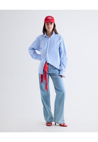 Jean Straight Tono Medio Con Pedrería  Para Mujer Azul Seven Seven Seven Seven