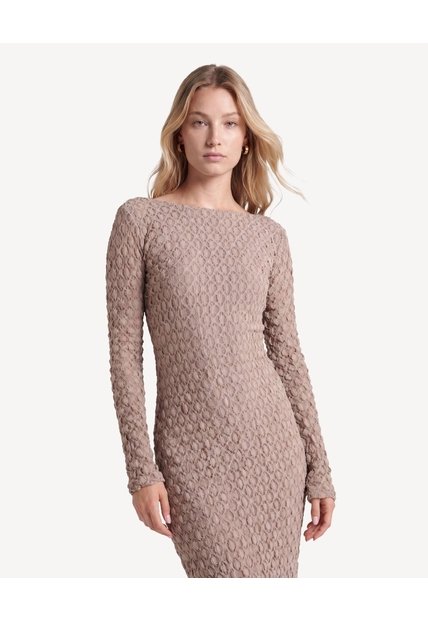 Vestido Maxi De Encaje  Para Mujer Café Seven Seven