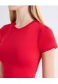 Camiseta Larga Cuello Redondo  Para Mujer Rojo Seven Seven de Seven Seven