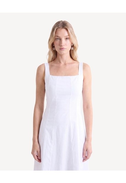 Vestido Tiras Anchas  Para Mujer Blanco Seven Seven