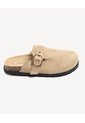 Mules Casual Con Hebilla Xl  Para Mujer Beige Seven Seven de Seven Seven