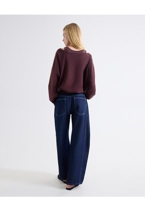 Buzo Tejido Escote Bandeja Para Mujer Vino Seven Seven