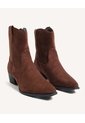 Botines Western Tipo Gamuza  Para Mujer Café Seven Seven de Seven Seven