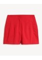 Short Tejido Plano Con Pinzas  Para Mujer Rojo Seven Seven de Seven Seven