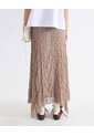 Falda Encaje Ruedo Picos  Para Mujer Café Seven Seven de Seven Seven