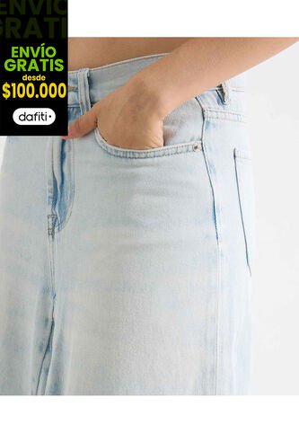 Falda Para Mujer Largo Color Azul Marca Seven Seven #28140917 Seven Seven