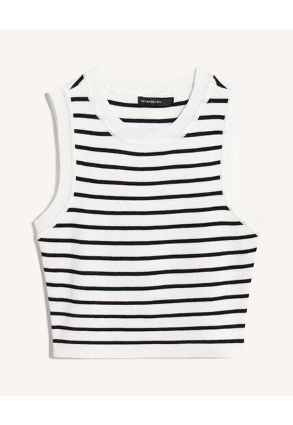 Camiseta Para Mujer Manga Sisa Cuello Redondo Color Blanco Marca Seven Seven #28096408