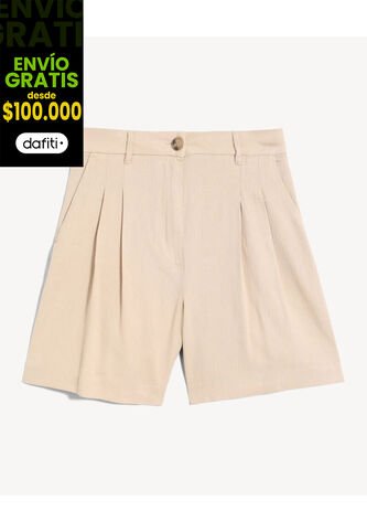 Short Para Mujer Multiusos Plano Color Beige Marca Seven Seven #28191098 Seven Seven