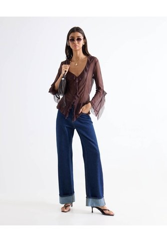 Jean Straight Tono Claro  Para Mujer Azul Seven Seven Seven Seven