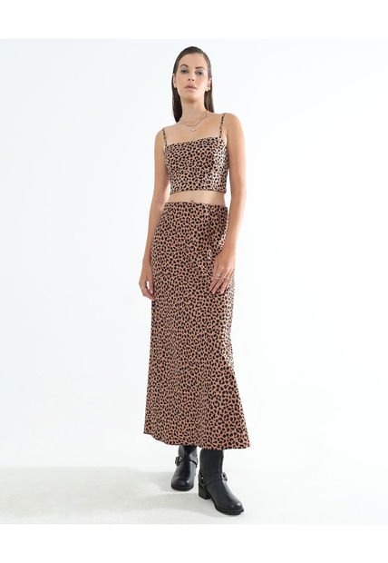 Falda Para Mujer Largo Color Camel Marca Seven Seven #28140896