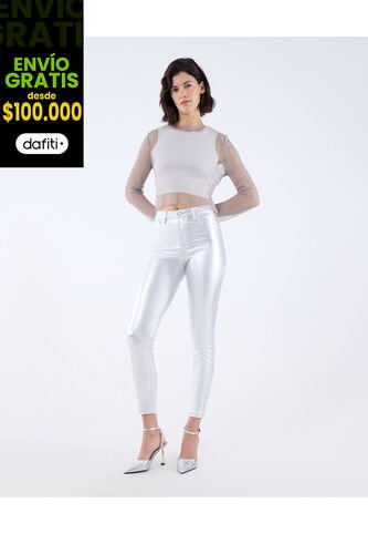 Jean Para Mujer Skinny Color Plata Marca Seven Seven #28160879 Seven Seven