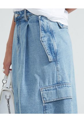 Falda Para Mujer Largo Color Azul  Marca Seven Seven #28140854