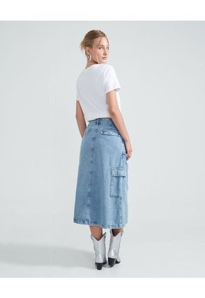 Falda Para Mujer Largo Color Azul  Marca Seven Seven #28140854