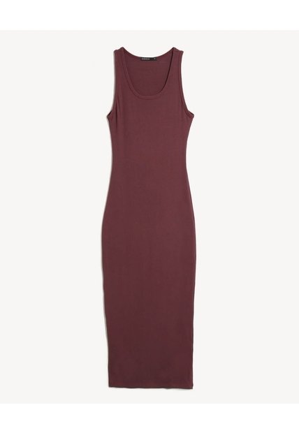 Vestido Midi De Tirantes  Para Mujer Café Seven Seven