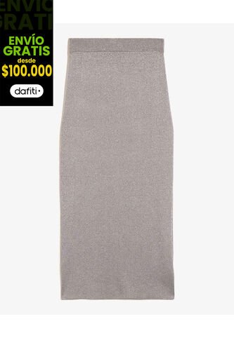 Falda Para Mujer Largo Color Gris Marca Seven Seven #28140919 Seven Seven