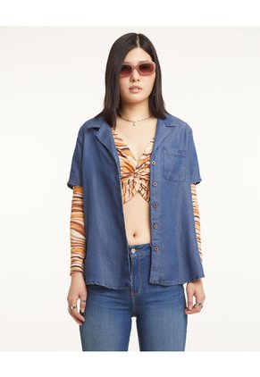 Camiseta Para Mujer Manga Larga Color Beige Marca Seven Seven #28094989