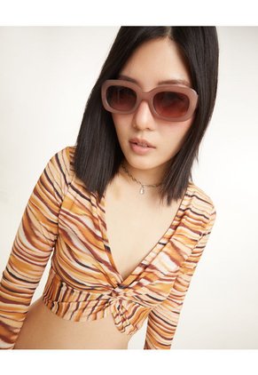 Camiseta Para Mujer Manga Larga Color Beige Marca Seven Seven #28094989