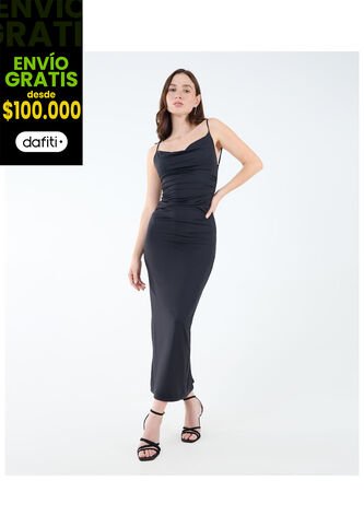 Vestido Para Mujer M/Sisa Largo Color Negro Marca Seven Seven #28171339 Seven Seven