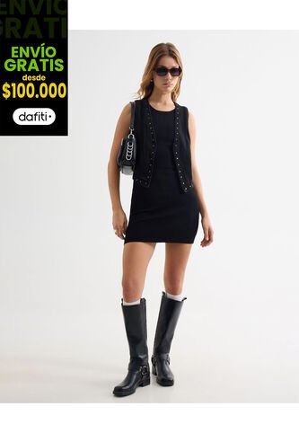 Vestido Para Mujer M/Sisa Corto Color Negro Marca Seven Seven #28171400 Seven Seven