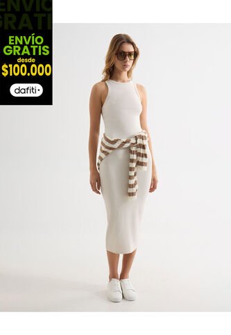 Vestido Para Mujer M/Sisa Largo Color Marfil Marca Seven Seven #28171425 Seven Seven