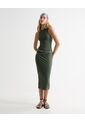 Vestido Largo En Rib  Para Mujer Verde Seven Seven de Seven Seven