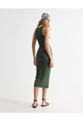 Vestido Largo En Rib  Para Mujer Verde Seven Seven
