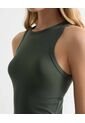Vestido Largo En Rib  Para Mujer Verde Seven Seven de Seven Seven
