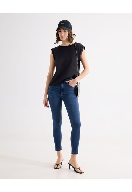 Jeans Skinny Tono Oscuro  Para Mujer Azul Seven Seven