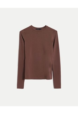 Camiseta  Para Mujer Manga Larga Cuello Redondo Color Café Marca Seven Seven #28096569 Seven Seven