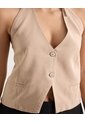 Chaleco Escapalda Escotada  Para Mujer Taupe Seven Seven de Seven Seven