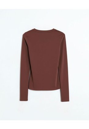 Camiseta  Para Mujer Manga Larga Cuello Redondo Color Café Marca Seven Seven #28096569