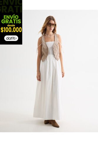 Vestido Para Mujer M/Sisa Largo Color Hueso Marca Seven Seven #28171427 Seven Seven